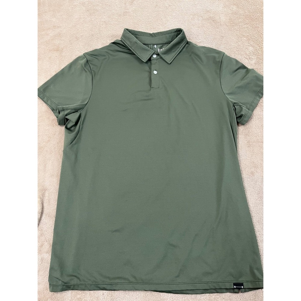 Barbell Apparel Havok Polo Men Size Large Green Stretch Gym Workout Short Sleeve